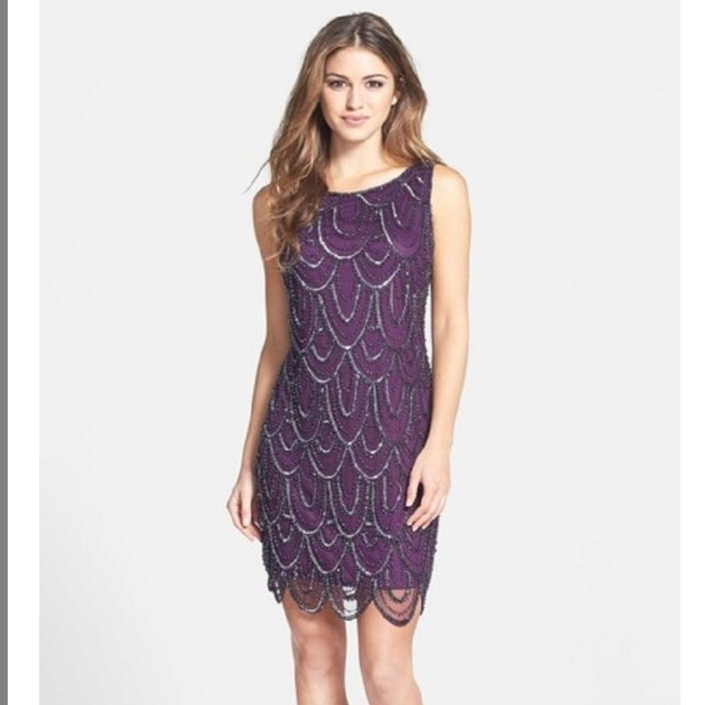 Pisarro Nights Purple Beaded Dress size16